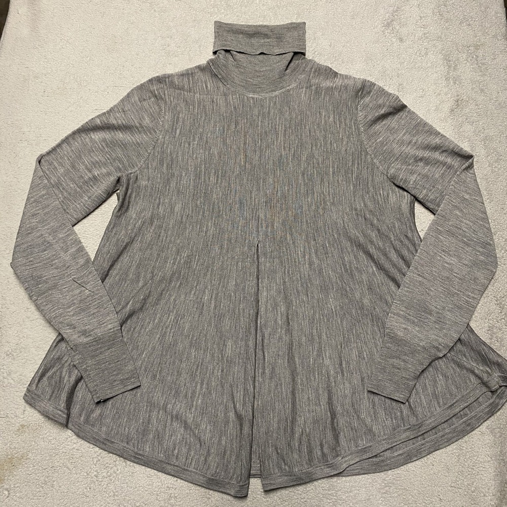 COS Wool Sweater Medium Gray Lightweight Turtleneck Knit Minimalist